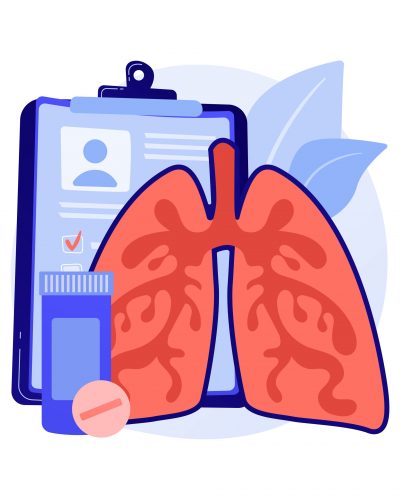 Chronic obstructive pulmonary disease abstract concept vector illustration. Obstructive pulmonary disease, chronic bronchitis, emphysema, COPD treatment, shortness of breath abstract metaphor.