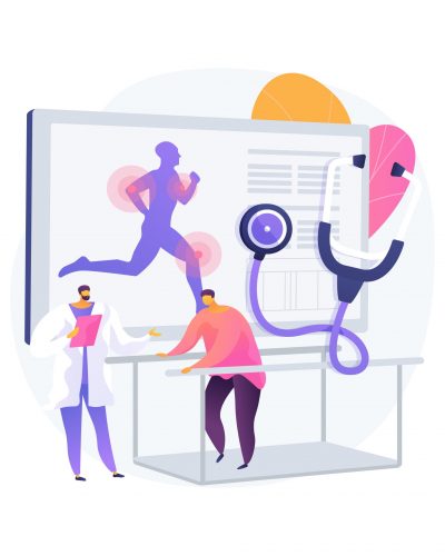 Sport medicine abstract concept vector illustration. Orthopaedic medical services, physician specialist, sport injury rehabilitation, pain management, medicine for athletes abstract metaphor.